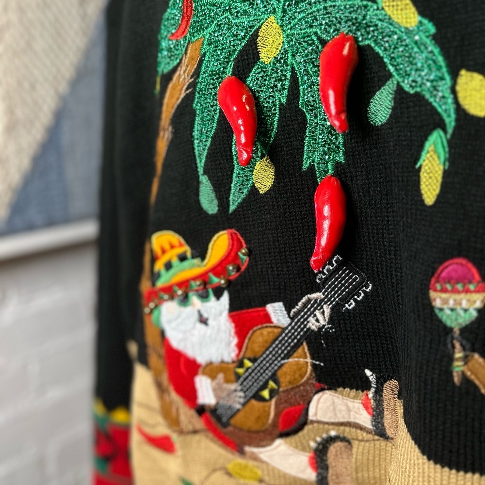 Holiday Time Feliz Navidad 3D Christmas Sweater - Picture 5 of 12
